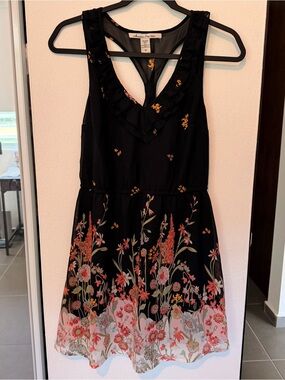 American Rag Black Floral Midi Dress